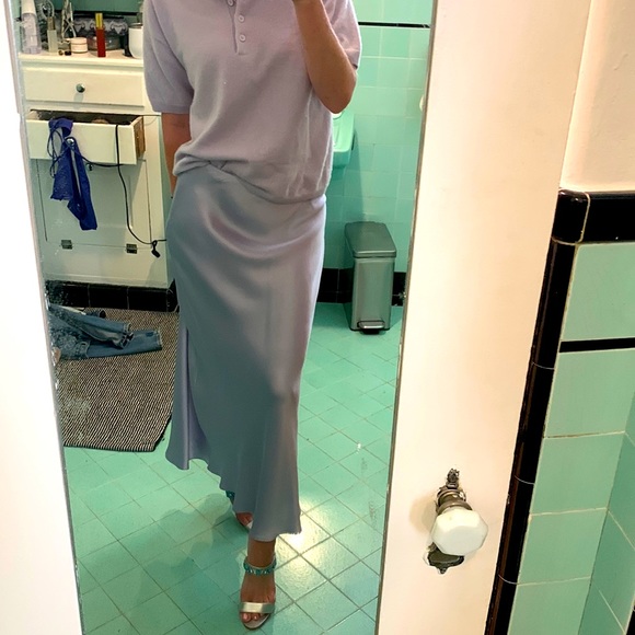 Sablyn Lilac Satin Miranda Skirt + Sweater Set - Picture 1 of 14